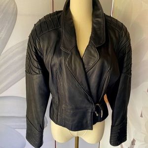 Tip Top 1980’s black leather jacket
